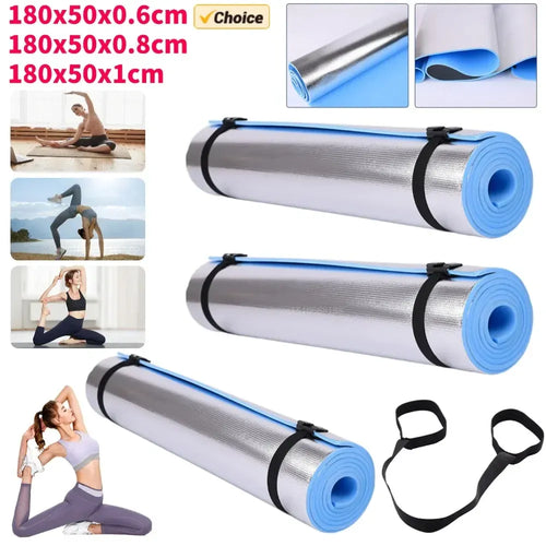 Thick EVA foam yoga mat 6/8/10mm, anti-skid smart yoga mat for fitness, Pilates, and exercise with carrying strap.