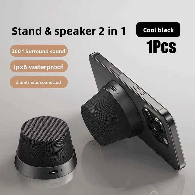 Cool black 2-in-1 sound machine sleep aid with charging port. Portable speakers for quality sleep and phone support.