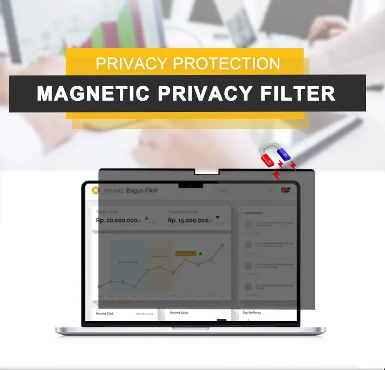 Magnetic Privacy Screen Protector for MacBook | Anti-Glare & Anti-Scratch Tidesmit