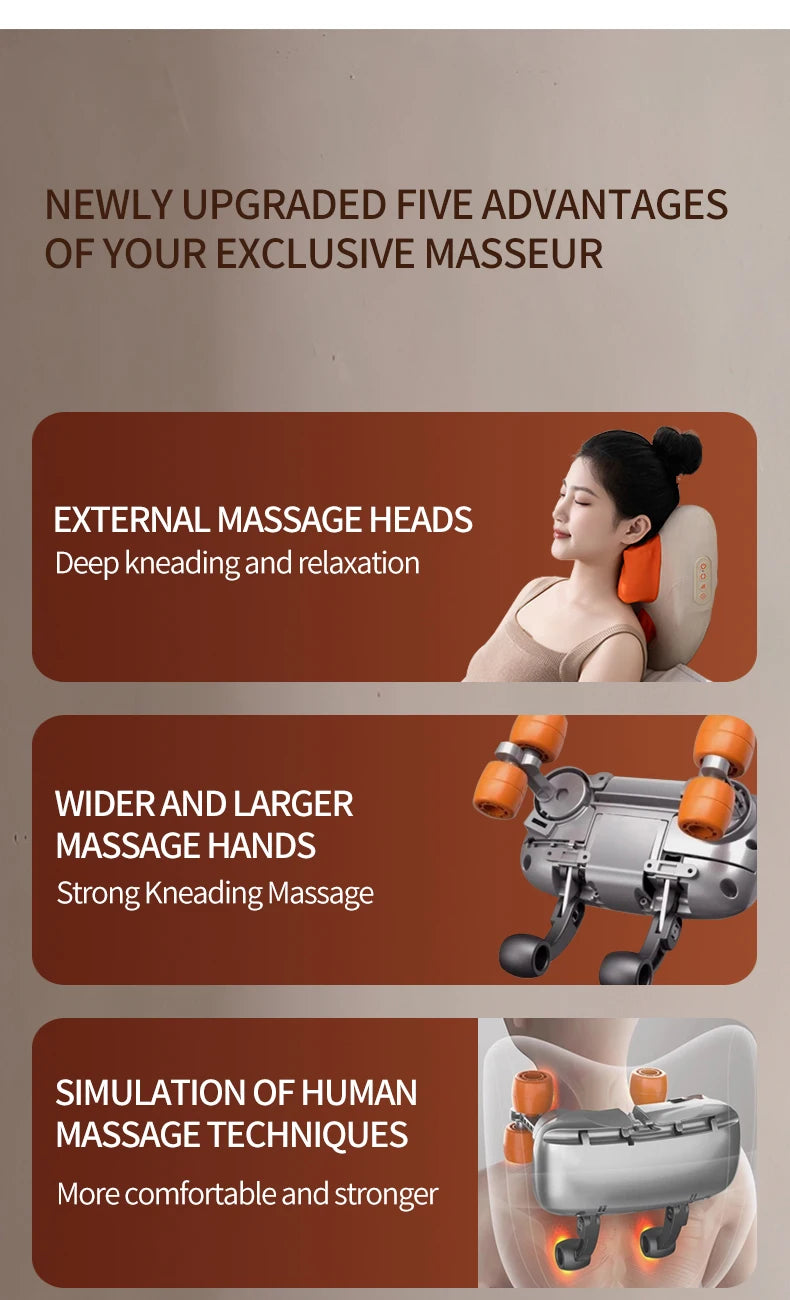 Electric Massager with Heat Therapy for Targeted Deep Tissue Muscle Relief Massage Cushion Tidesmit