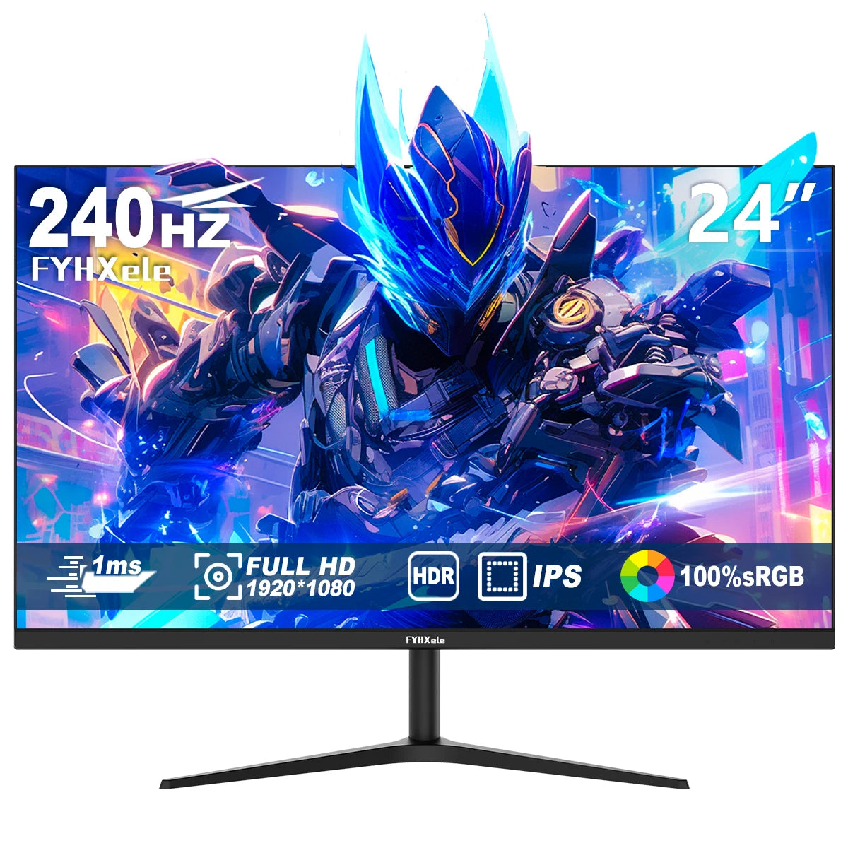 FYHXele 24Inch 180Hz Gaming Monitor FHD Computer Display 1ms Response Time Eye Care Screen LCD Support HDR G-Sync VESA
