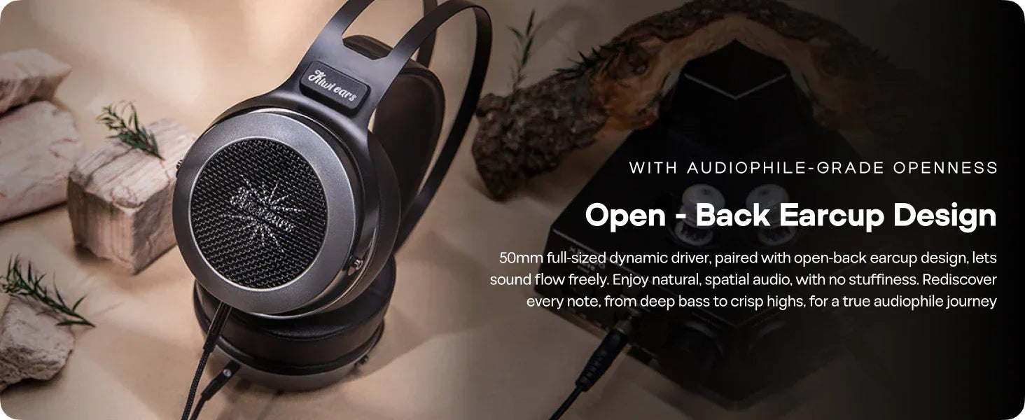 Open-Back Headphones 50mm Dynamic Driver Tidesmit Audio Tidesmit