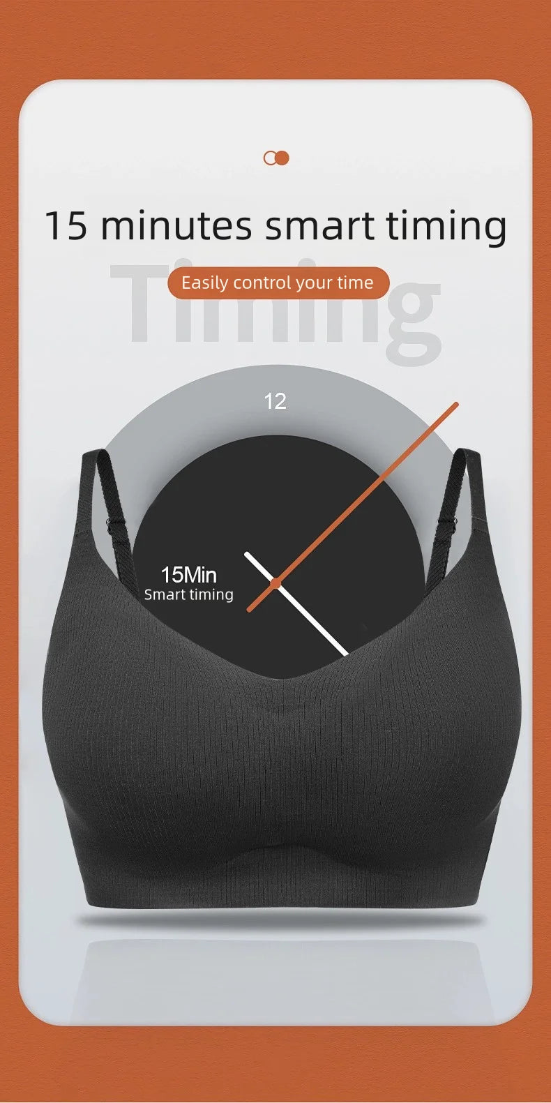 Electric Breast Massager Bra with 6 Vibration Heads - Black Relaxation Treatment Tidesmit
