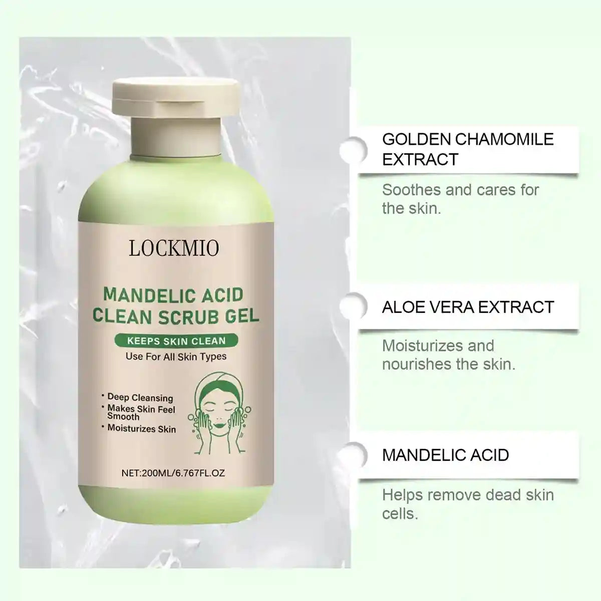 Mandelic Acid Exfoliating Scrub Gel | Professional Skin Smoothing 200ml Scrubs Treatments Tidesmit