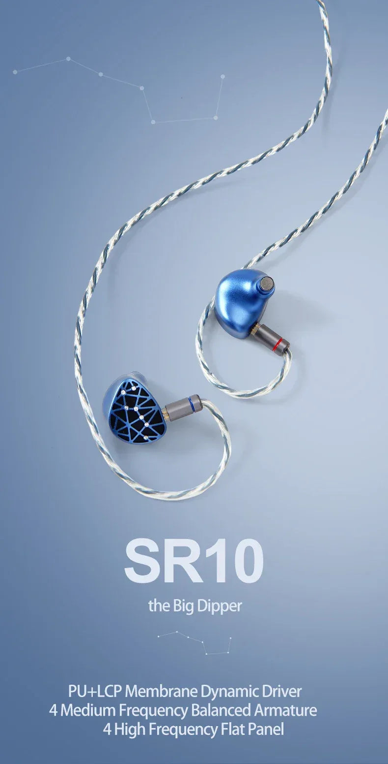 SoundRhyme SR10 10-Driver Hybrid HiFi Wired IEMs by Tidesmit Tidesmit