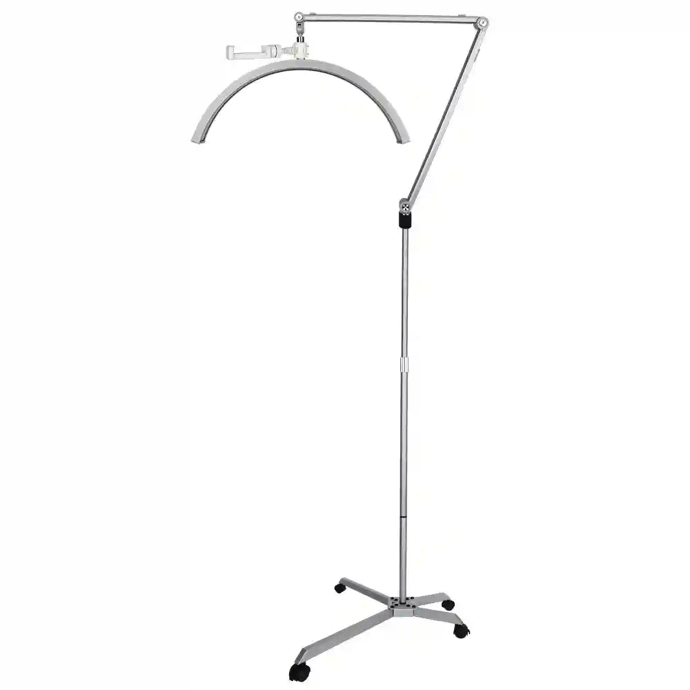Half Moon LED Floor Light | Adjustable Beauty Lamp for Content Creators silvery Tidesmit