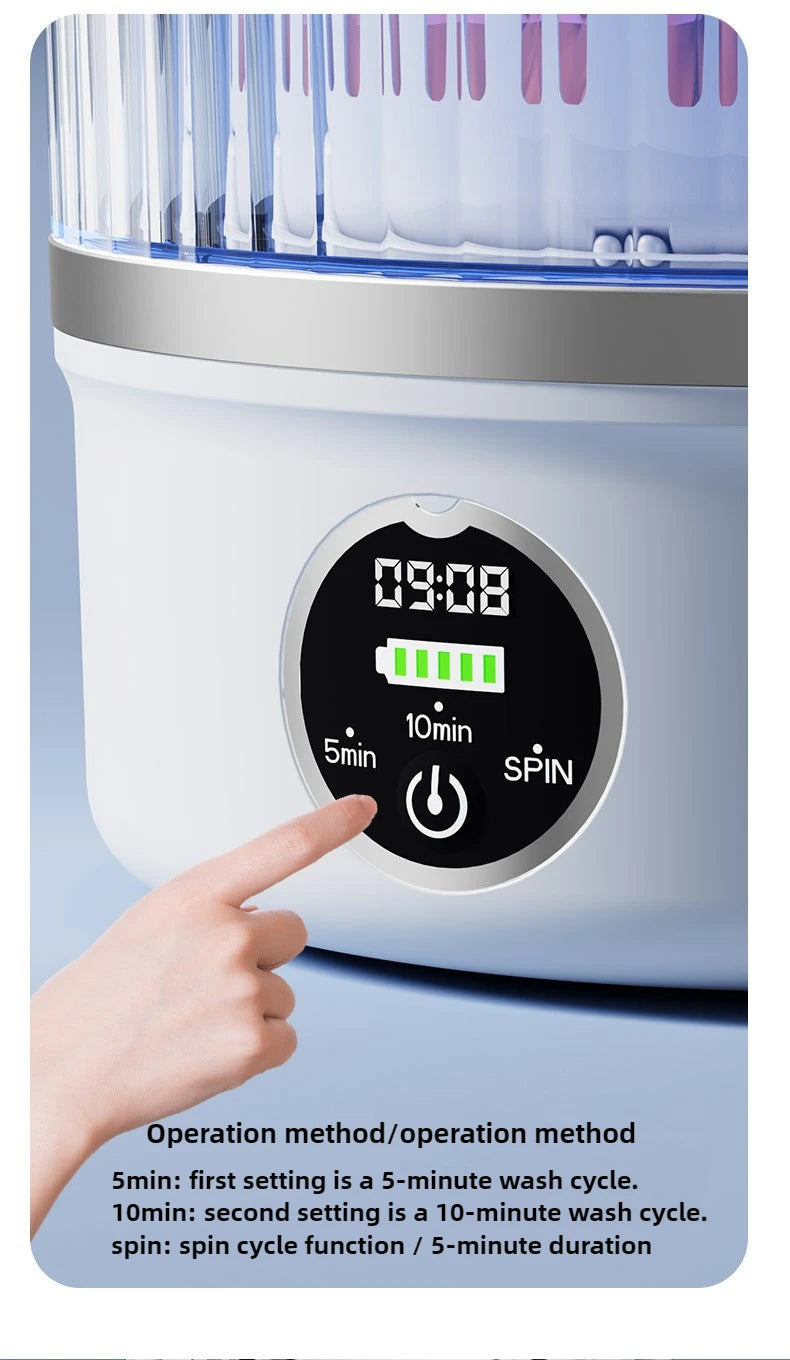 Tidesmit 3L portable mini washing machine for clothes and socks with integrated spin dryer for travel laundry