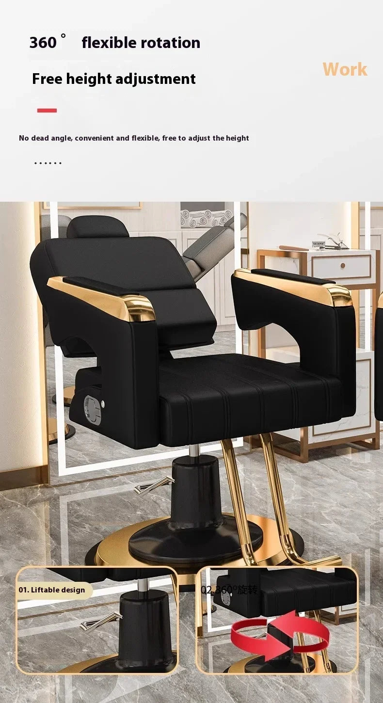 Barber Chair 360° Hydraulic Reclining Salon Station - Durable EU Design Massage Chairs Tidesmit