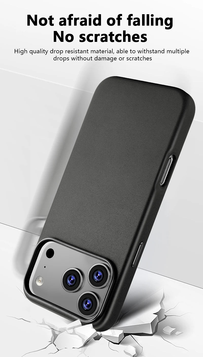 MagSafe Leather Phone Case for iPhone 17 Pro - Slim Shock-Absorbing Cover Tidesmit
