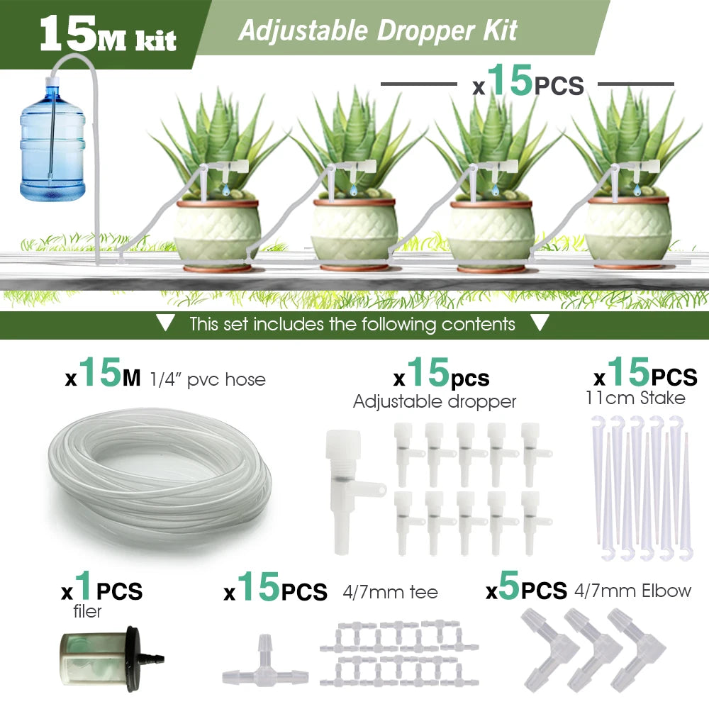 Garden Drip Irrigation Kit with Regulating Valve Potted Plant Watering Device 4/7mm Hose Watering Saving Micro Dripper Greenhous