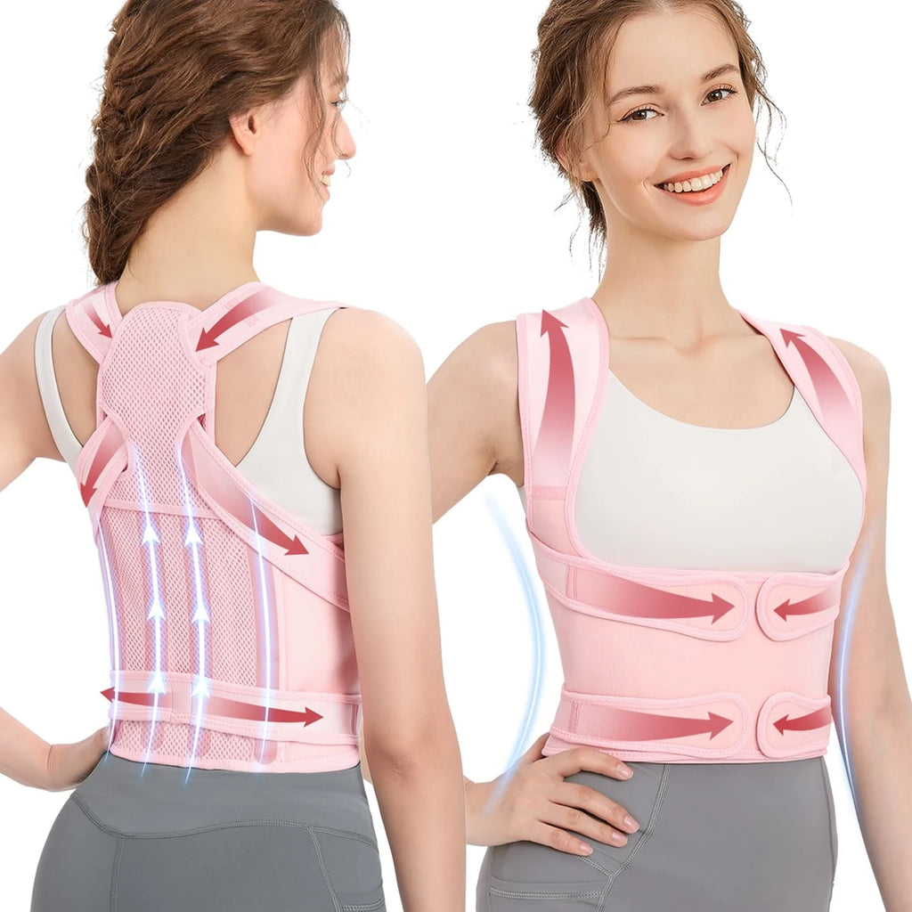 Back Brace Posture Support for Women and Men, Shoulder Straightener, Adjustable Full Back Support, Upper and Lower Back  Brace