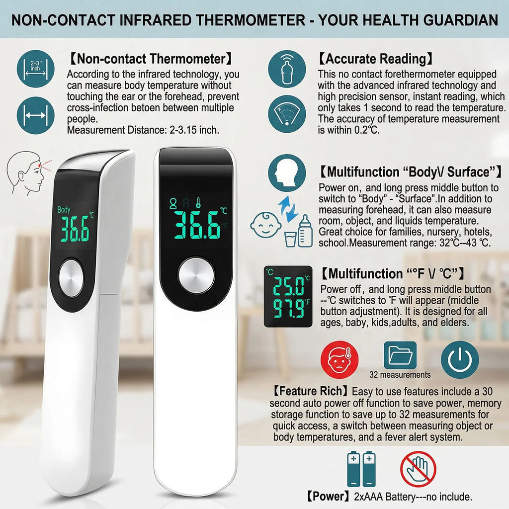 Medical Household Infrared Digital Ear & Forehead Laser Body Thermometer LCD Baby Adult Fever Temperature ear Thermometer