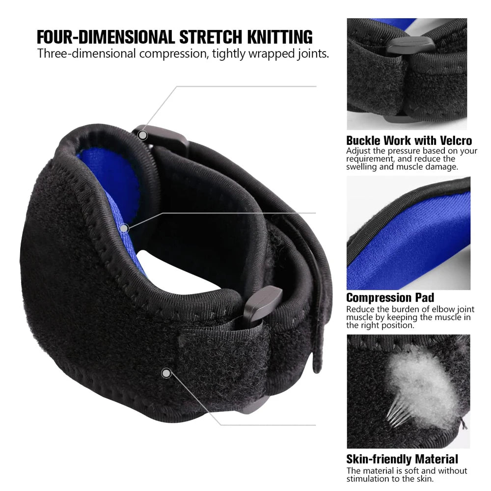1 PCS Tennis Elbow Brace for Tendonitis, Forearm Brace Support Band with Compression Pad and Elbow Strap Wrap for Golfers Unisex