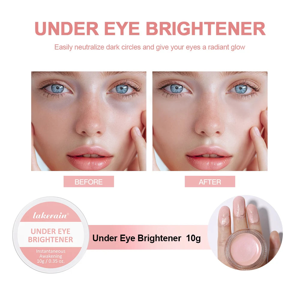 Tidesmit Lakerain hydrating under eye brightener concealer cream texture swatch for dark circle color correction
