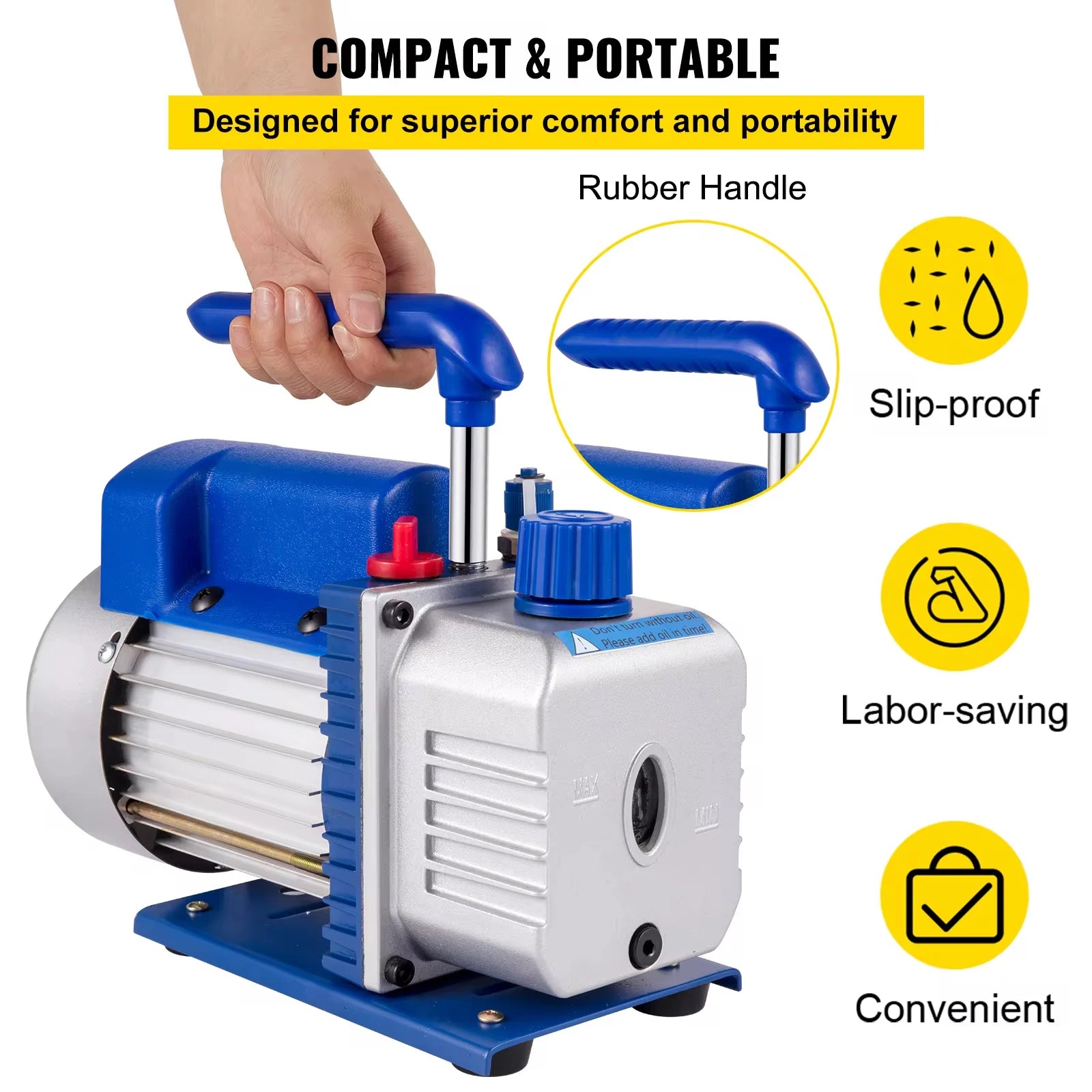 VEVOR Pro Leg Stretcher 220LBS Leg Stretch MachineHeavyDutySingleStageVacuumPump3CFM1/4HPForRefrigerationVacuumPackaging