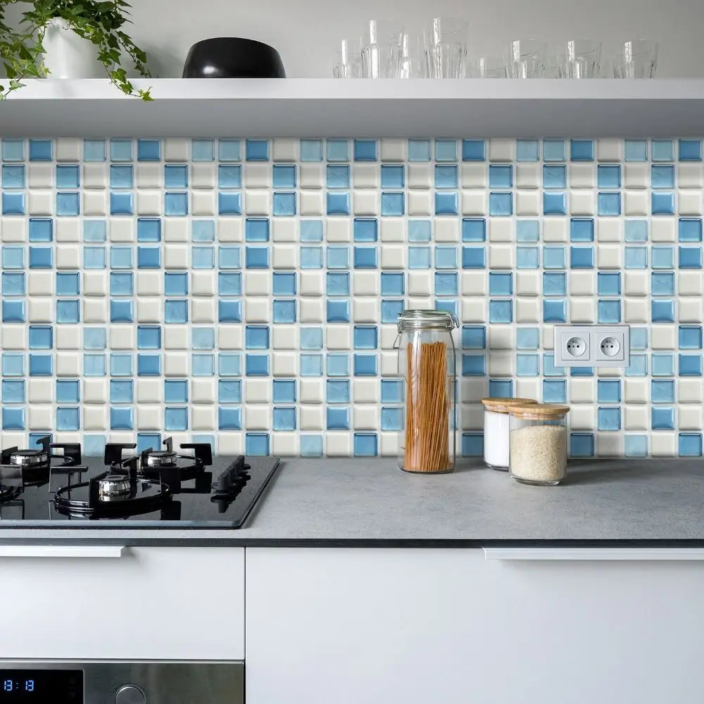 10Pcs Mandala Pattern Backsplash Tile Stickers Multicolor Design Waterproof Peel and Stick Tile Removable Self-Adhesive
