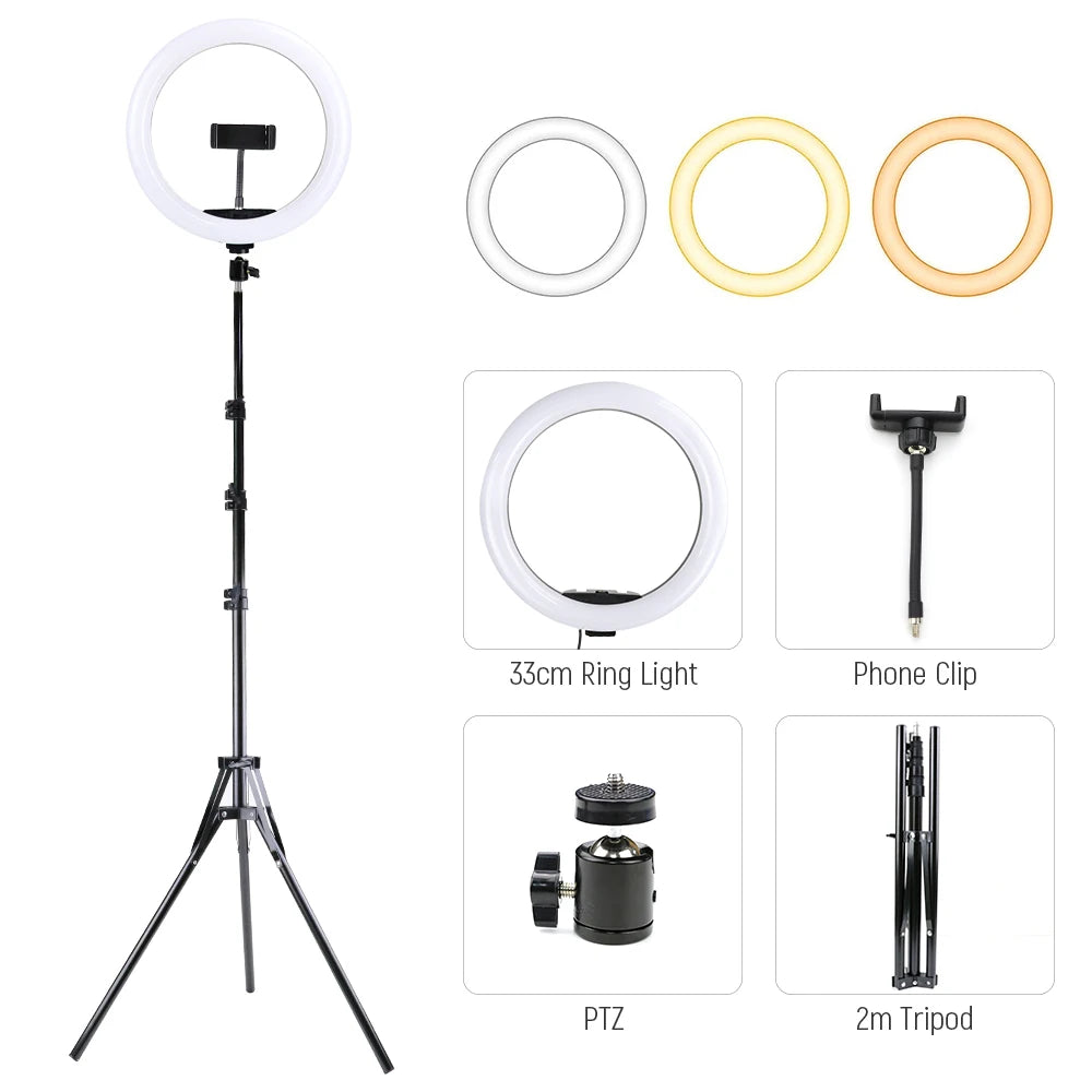 LED Ring Light with Tripod Stand for Pro Content Creation | Tidesmit 33CM Kit 5 Tidesmit