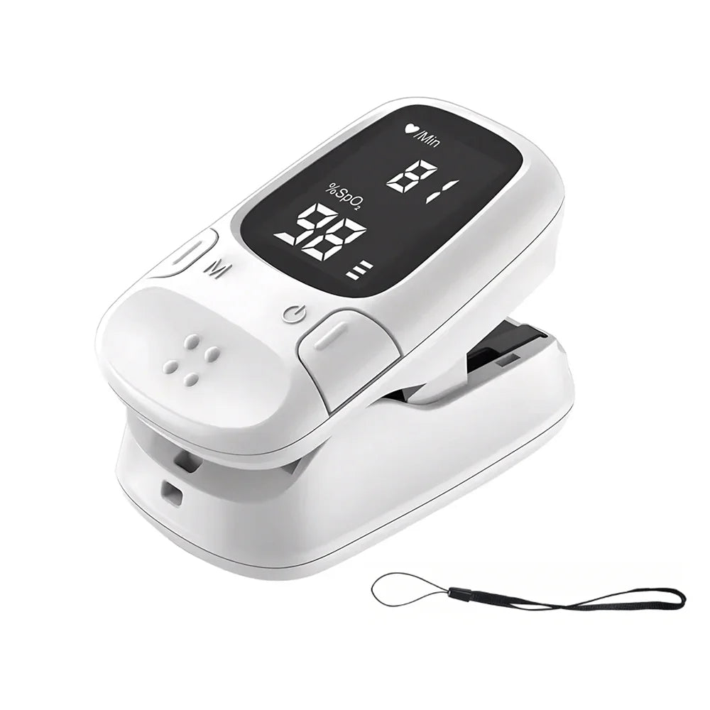 Finger Pulse Oximeter OLED Blood Oxygen Saturation Heart Rate Monitor Oxymeters Medical With Respiratory Digital Oximeter