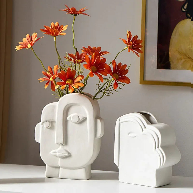 Nordic ceramic vase, dried flowers vases, living room, bedroom, interior, office, home decoration accessories ceramic vase