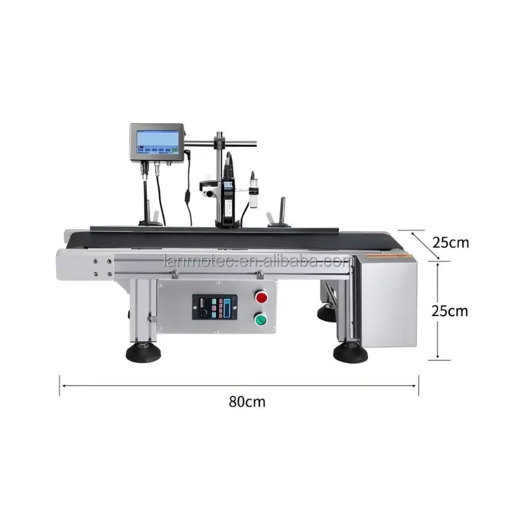 Inkjet date and batch coding machine with front control panel and side support stands