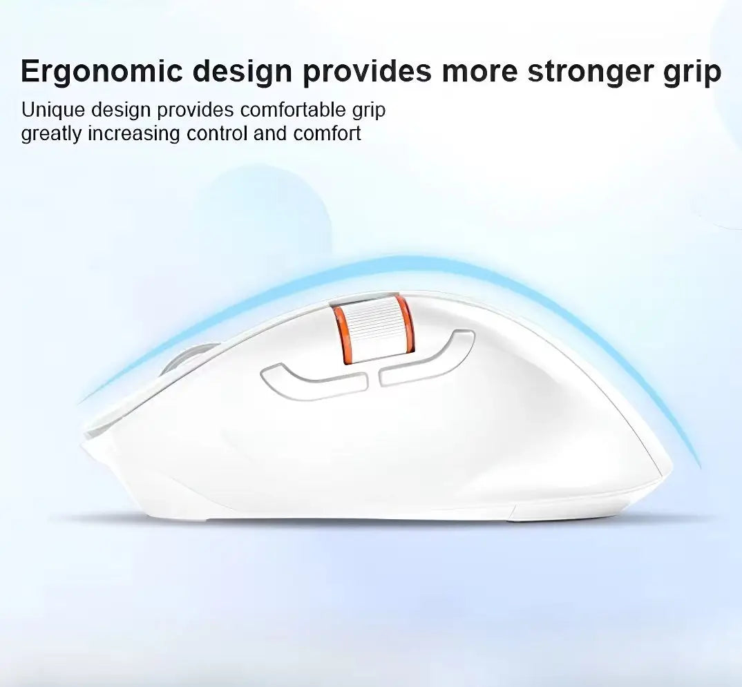 Ergonomic Dual-Mode Wireless Slient Office Mouse 2.4G/BT 5.1 DPI Adjustable Optical Mouse With Scroll Wheel For PC Computer