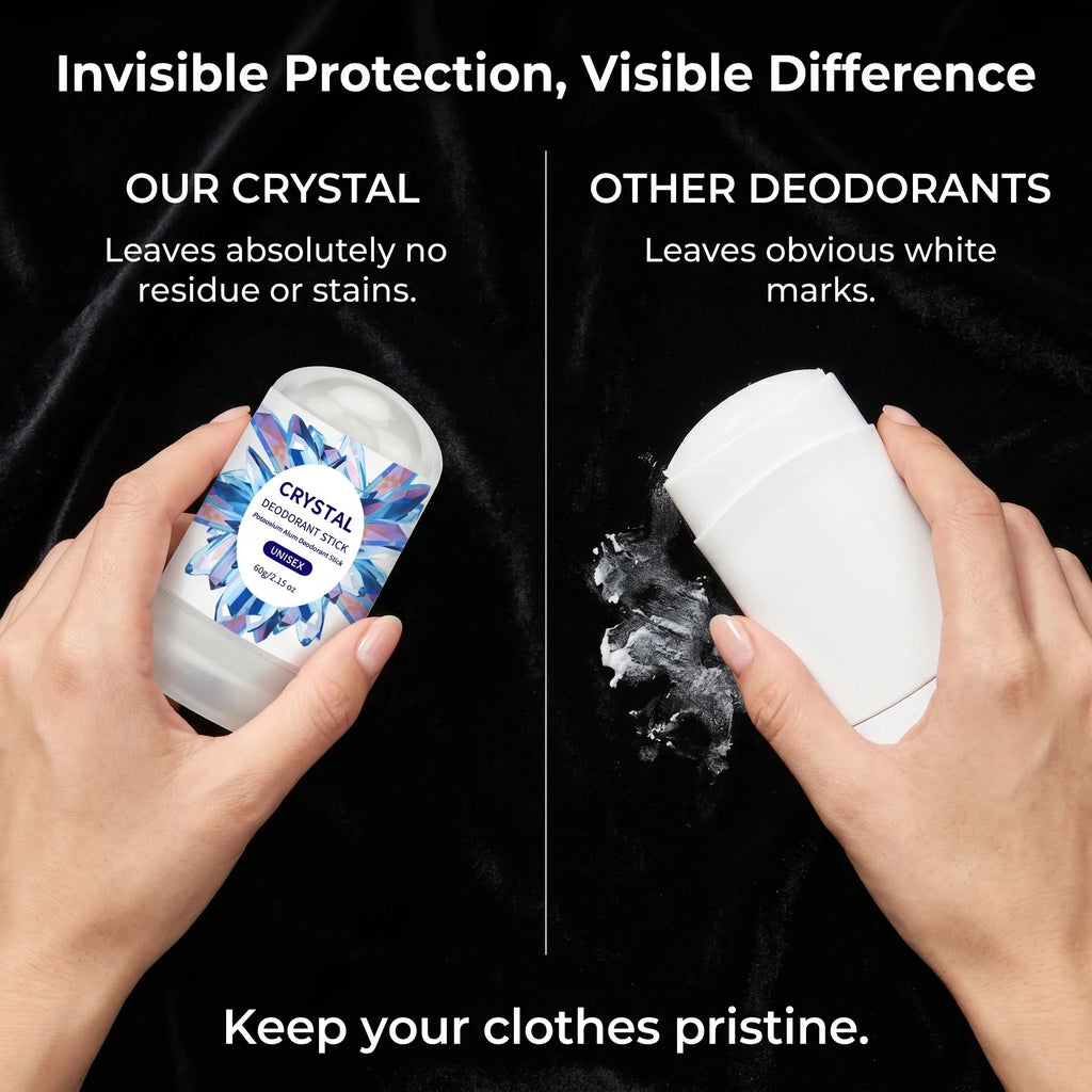 Tidesmit Natural Crystal Potassium Alum Deodorant Stick, vegan aluminum-free solid deodorant for 24H odor protection.