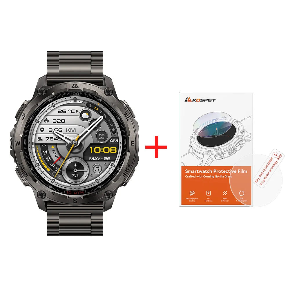 2026 New KOSPET Tank T4 SE Smart Watch for Men 6-Sat GPS Offline Maps 10ATM Waterproof Heart Rate Skiing Hiking for Android iOS