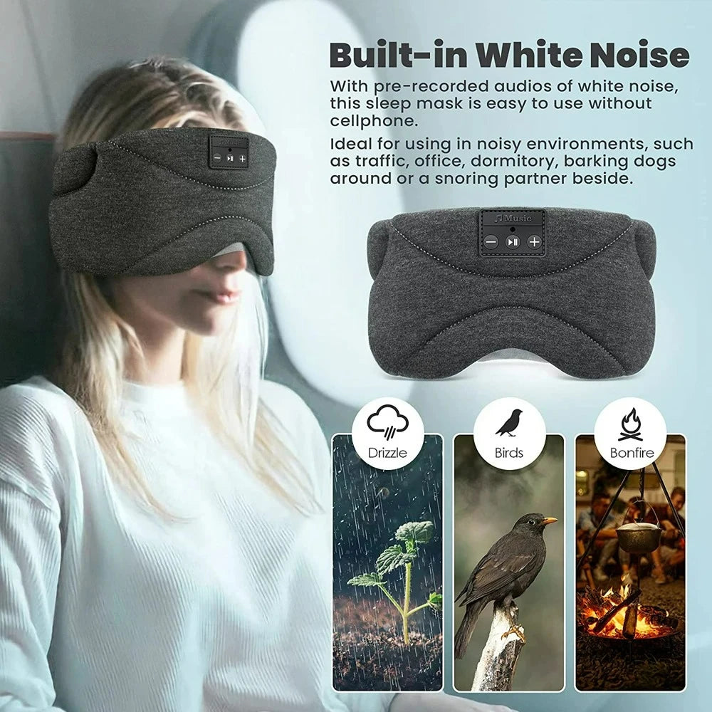 Bluetooth Sleep Mask with Integrated White Noise Headphones Tidesmit