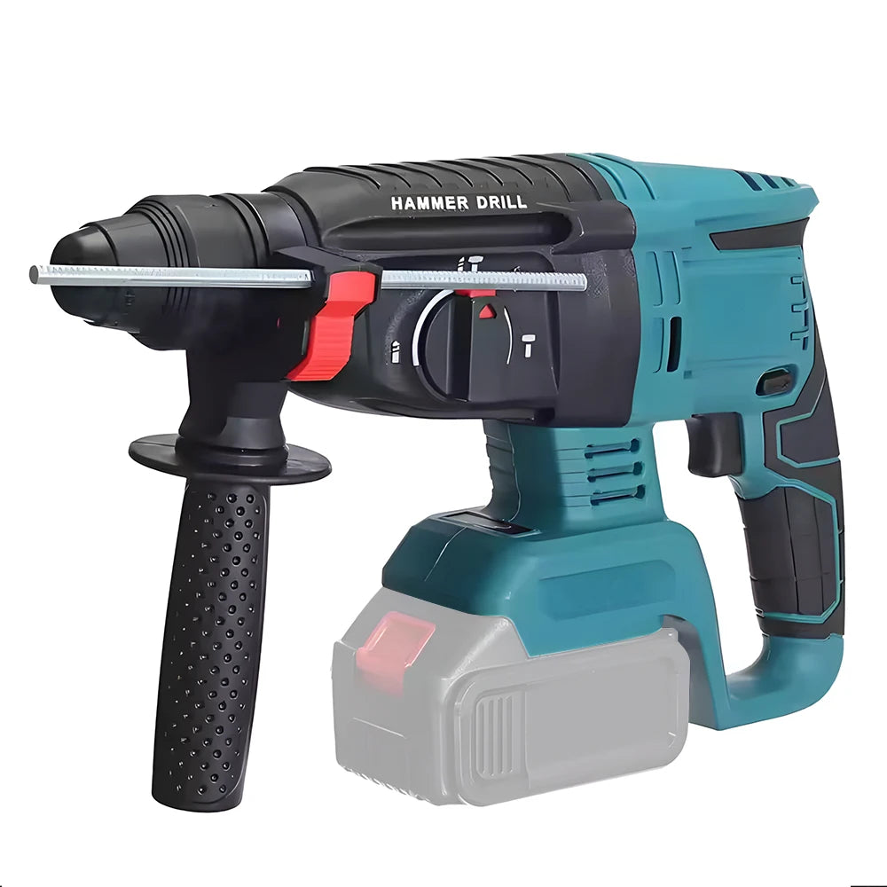 Podofo Brushless Electric Hammer Drill Cordless Impact Drill Power Tools Switch Hammer/Drill/Electric Pick 3-In-1 Multifunctional Rotary Power Tool Battery Drill Power Tools Without Battery