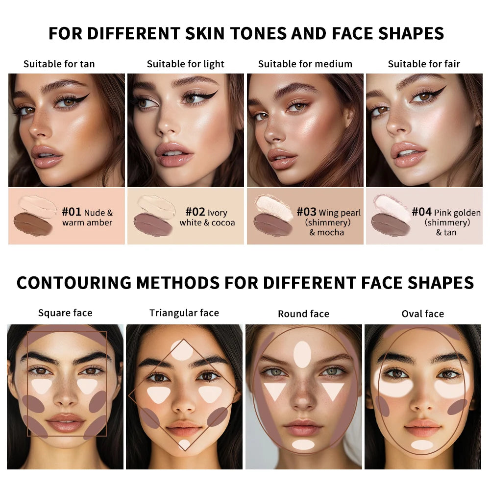 Tidesmit dual-ended contour and highlighter stick for V-face sculpting and defined nose bridge makeup detail view