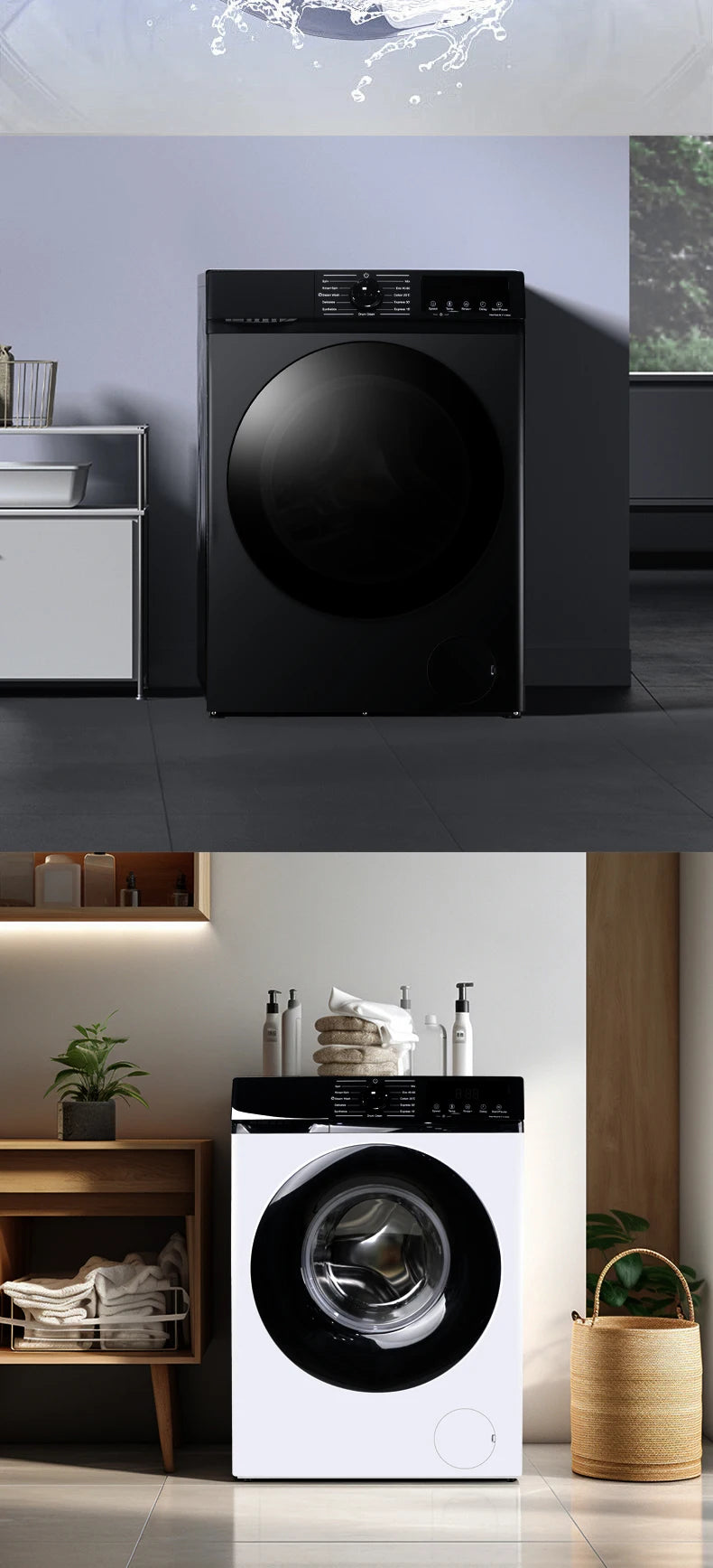 Tidesmit 12KG automatic washer dryer combo with inverter motor and turbo wash for commercial or hotel use