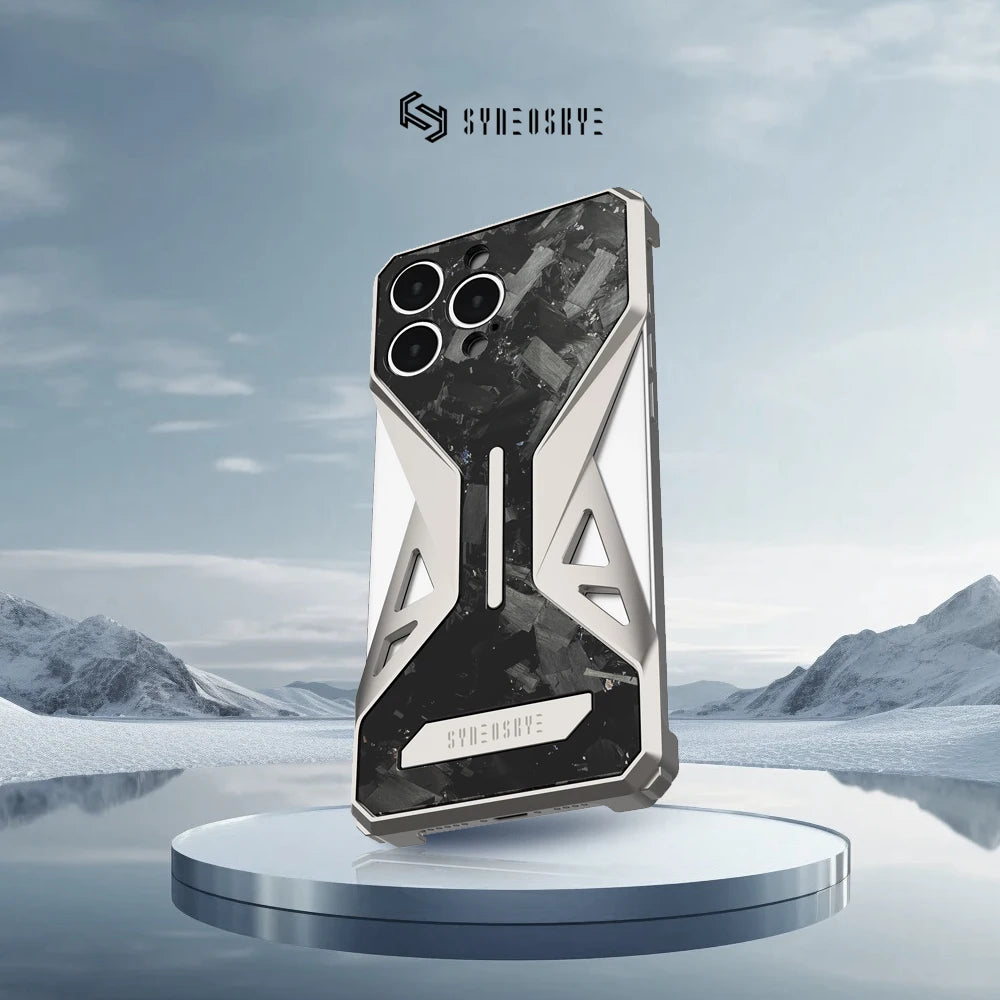 iPhone 16 Pro Max Case - Forged Carbon Fiber Metal Lens Guard Tidesmit