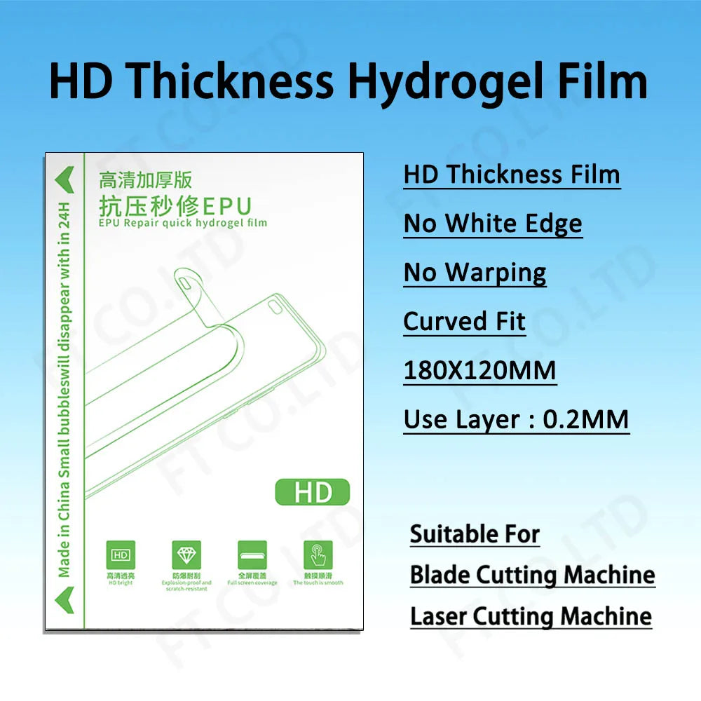 50PCS TPU Flexible Hydrogel Film Straight Curved Screen Protector Cutting Machine Universal Mobile Phone Screen Protective Film