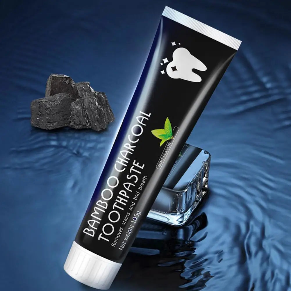 Tidesmit activated charcoal mint toothpaste for deep teeth whitening and removal of yellow stains