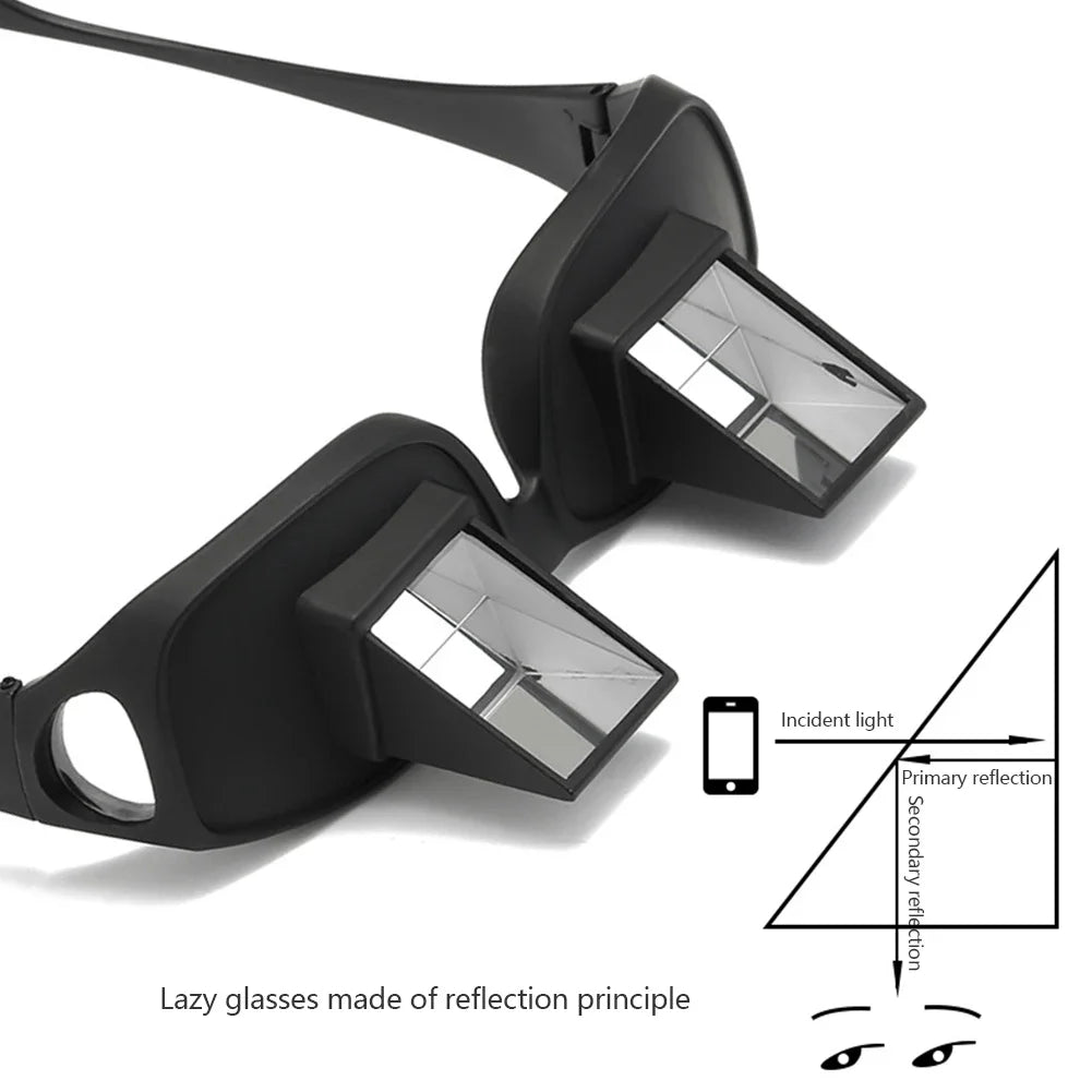 Horizontal Reading Glasses for Bed - Prism Lens for Lying Down TV Viewing Tidesmit