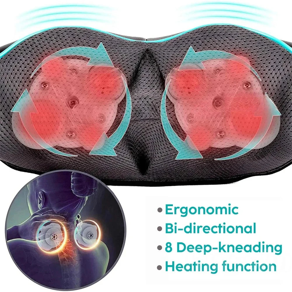 Shiatsu Neck and Shoulder Massager with Heat | Deep Tissue Relief Massage Cushion Tidesmit