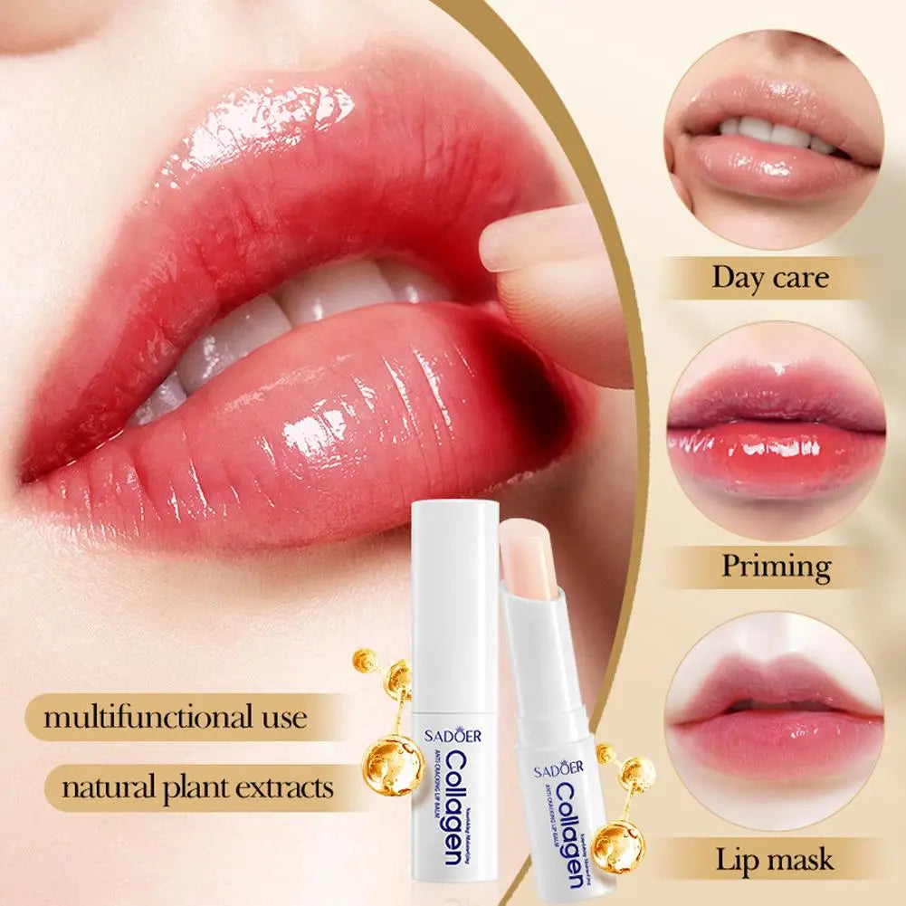 Collagen Lip Balm for Dry Lips - Deep Moisturizing Treatment by Tidesmit Lip Care Tidesmit