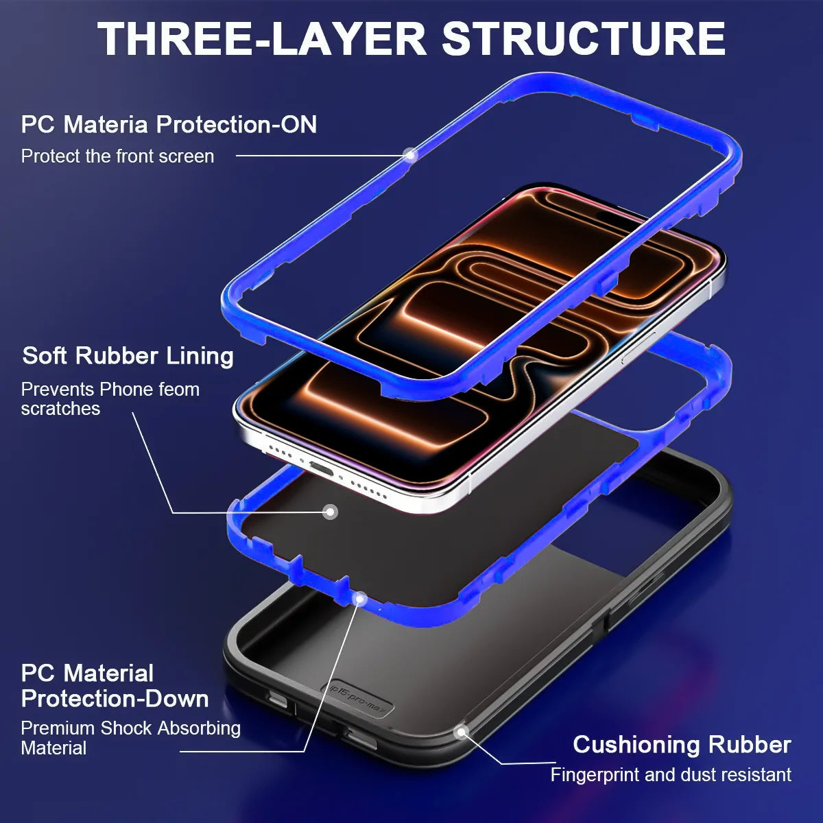 iPhone 17 Pro Max Shockproof Case with Integrated Kickstand - Tidesmit Tidesmit