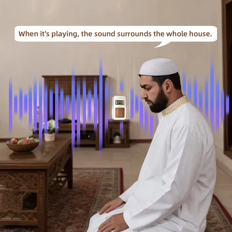 Quran Azan Clock Islam Muslim Koran Arab Bluetooth Speaker Portable Night Light Bright Holy Lamp Wall Plug Ramadan Wireless MP3