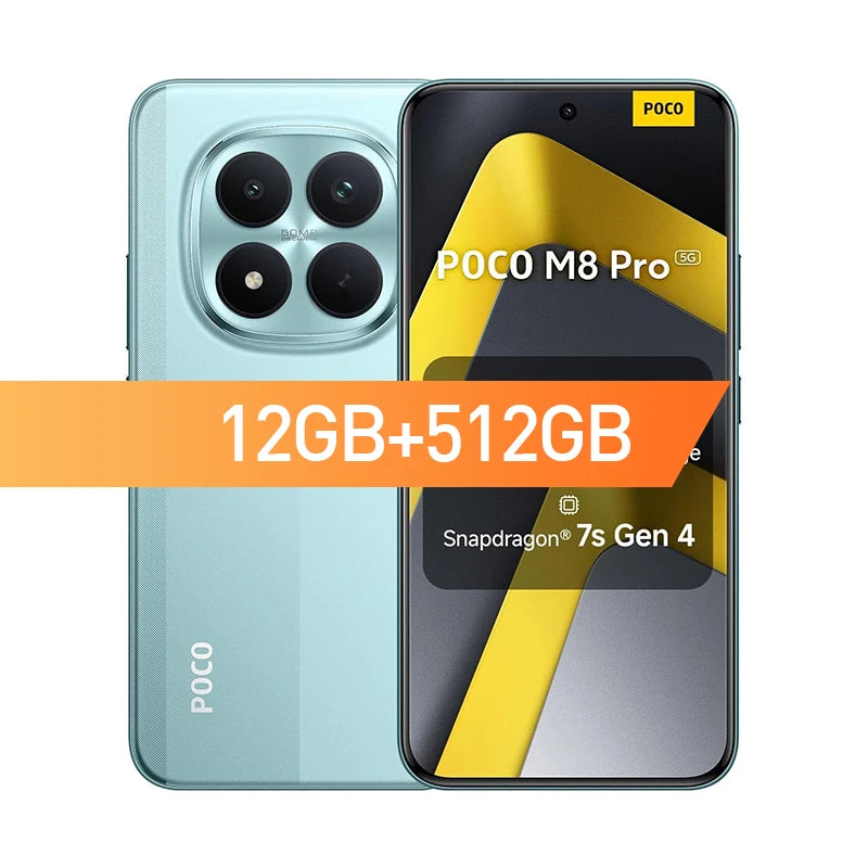 POCO M8 Pro 5G Smartphone with 120Hz AMOLED Display & 6500mAh Battery AE 12GB 512GB Green Official Standard Tidesmit