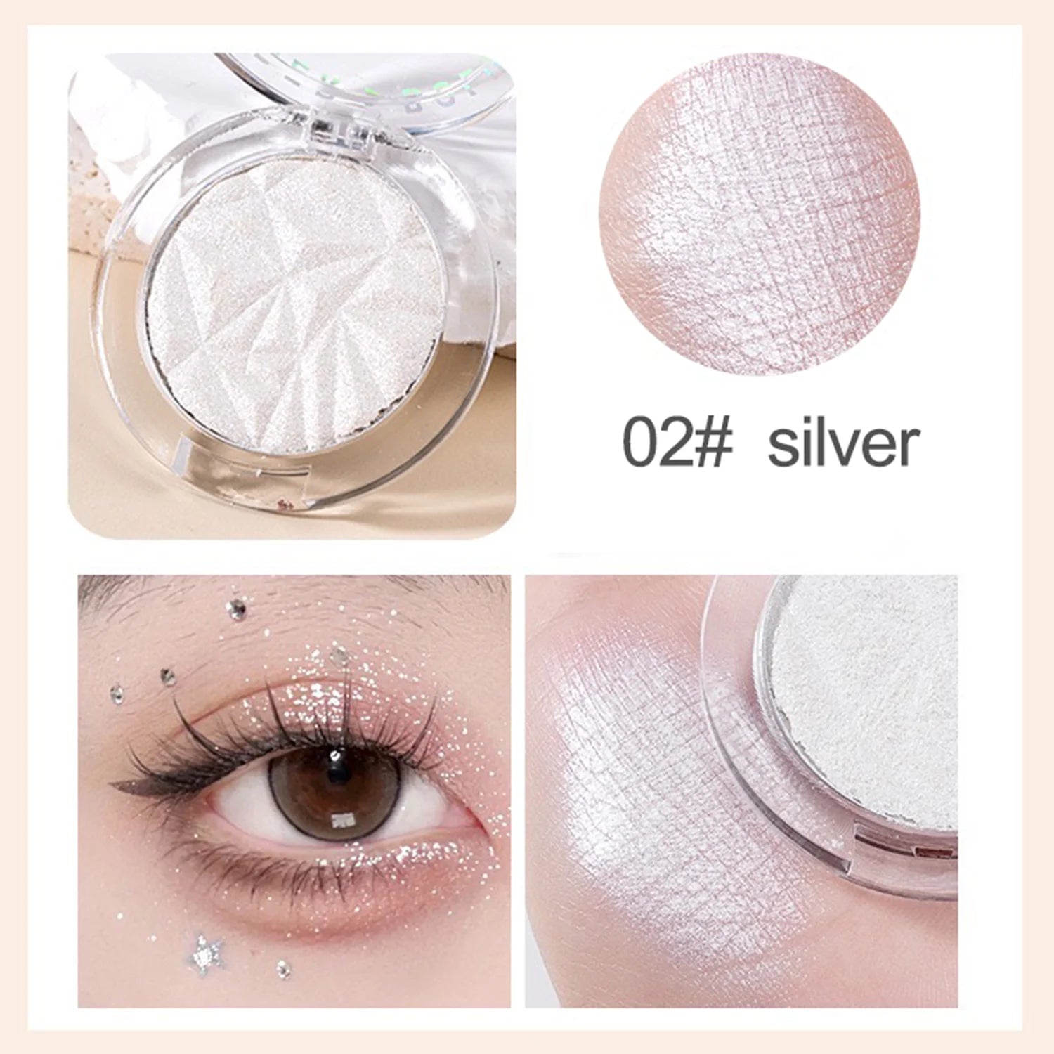 Tidesmit Shimmer Glow 2-color highlighter palette texture close-up for radiant makeup and contouring