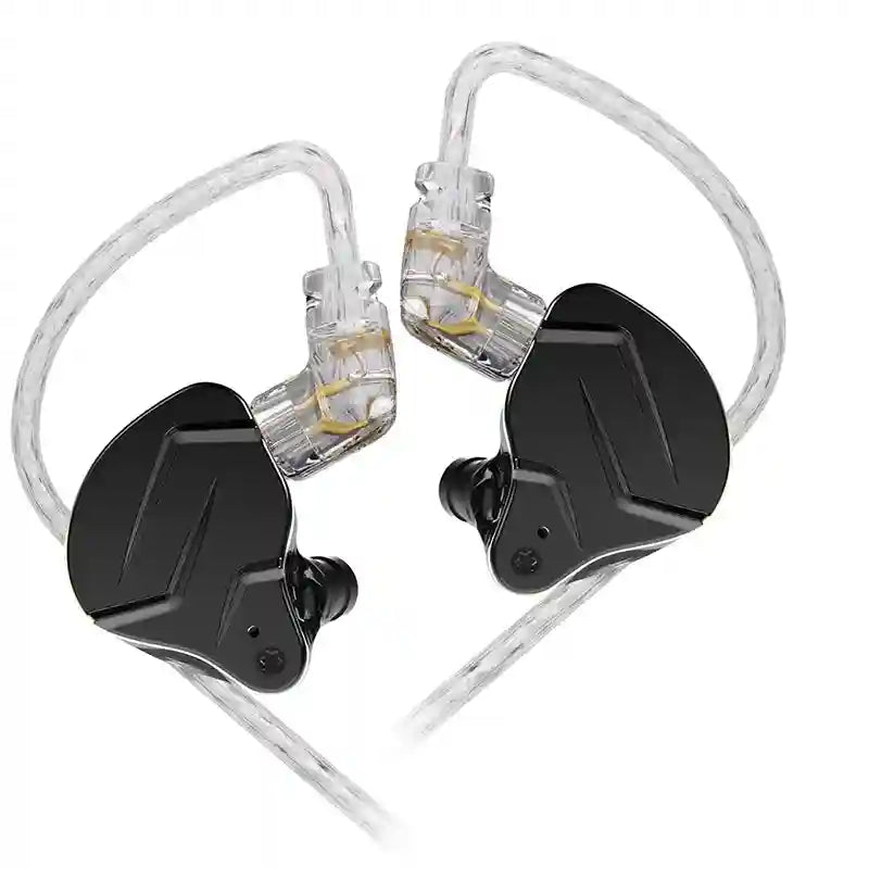 KZ ZSN Pro X Hybrid In-Ear Monitor - High-Fidelity Wired Studio Earphones Black NO MIC Tidesmit