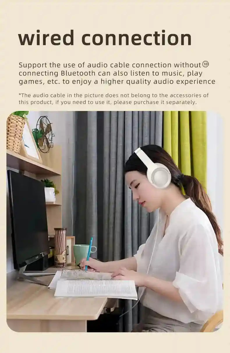 Wireless Headphones with Active Noise Cancellation - L50 Over-Ear Model Tidesmit