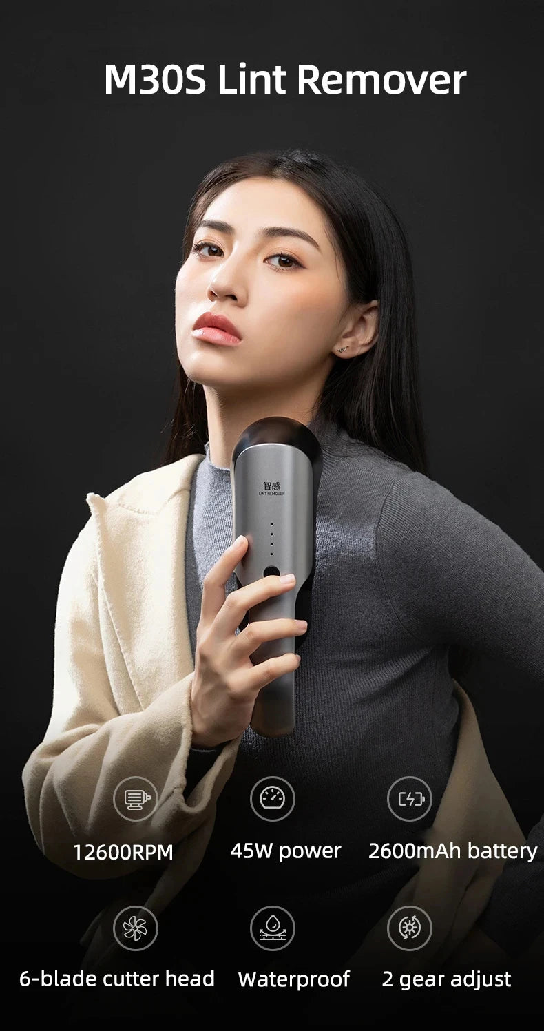 Tidesmit 45W commercial electric lint remover showing precision shaving head for professional clothes care