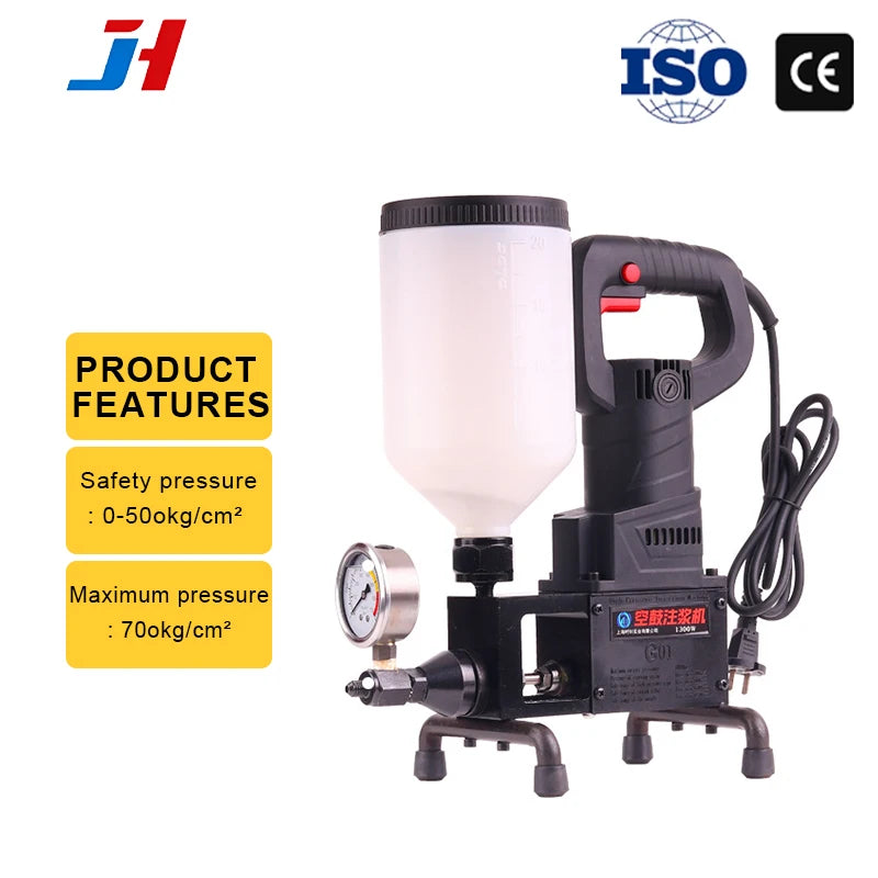 JH Professional 1300W Grouting Machine Kit for Tile Wall Marble Hollow Repair with Alloy Pump And Gun Included
