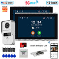 Home Smart Wireless WiFi Video Intercom Doorbell 2 10 inch Screen 1080P 2 Wires Video Doorphone System with Electric Strike Lock