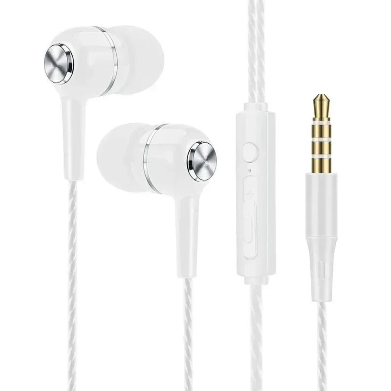 Wired Earphones with Microphone: HiFi Stereo Bass by Tidesmit White Tidesmit