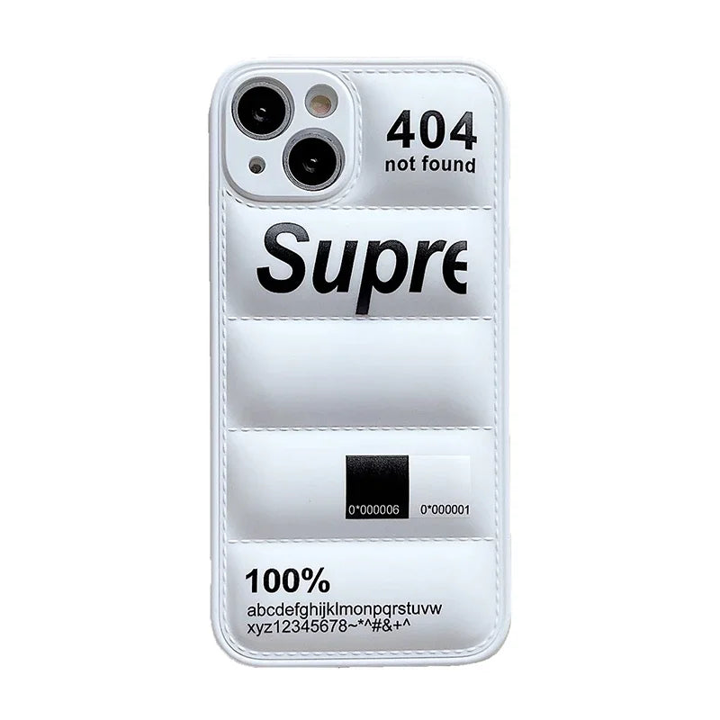 iPhone 17 Pro Max Puffer Case | Shock-Absorbing Down Jacket Cover Black White Tidesmit