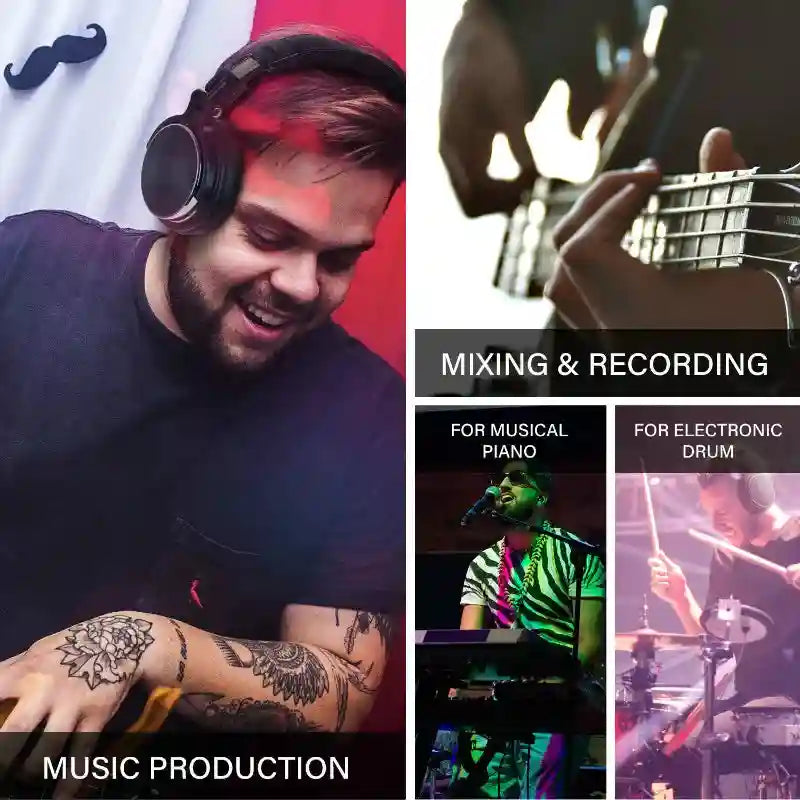 Studio Monitor Headphones with 50mm Drivers | Wired Over-Ear Audio Tidesmit