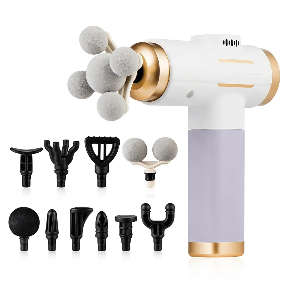 Deep Tissue Massage Gun – 99 Levels – Portable Muscle Recovery Device Back Massage Instrument White Tidesmit
